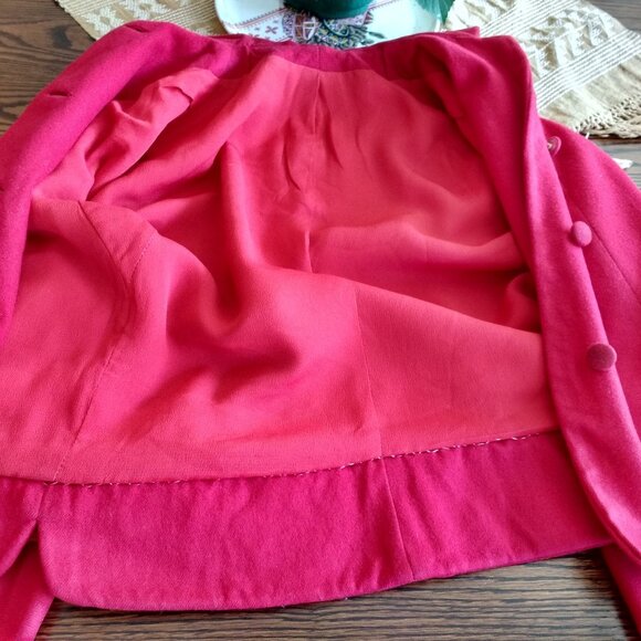 Another Price Drop! Vintage handmade Deep Rich Red Wool Suit - Picture 5 of 10